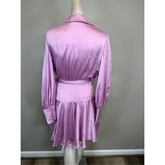 NWT Zimmermann Silk Wrap Mini Dress in Musk Size Zimmermann 0 (US4) $595 - Picture 7 of 11